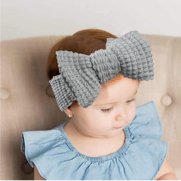 5for$10 Green Cable Knit Sweater Infant Knotted Bow Headwrap Girls Accessories - Picture 2 of 4